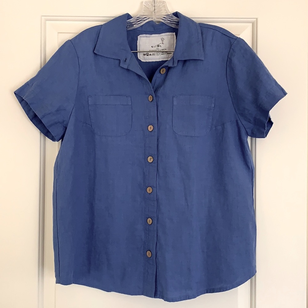 Top from Not Perfect Linen Cornflower Blue